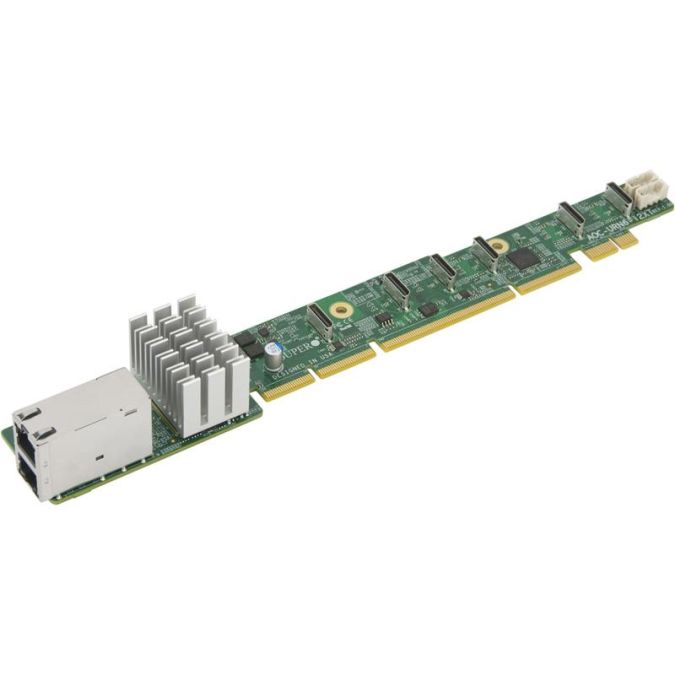 Supermicro AOC-URN6-I2XT 1U Ultra Riser With 2× 10GBase‑T RJ45 LAN Ports (Intel X540)...