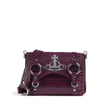 Vivienne Westwood Kim Embossed Croc Crossbody bag berry