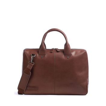 Plevier Rock Basalt Briefcase dark brown
