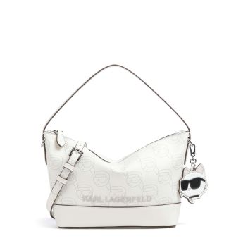 Karl Lagerfeld K/Ikonik Mono Hobo bag cream