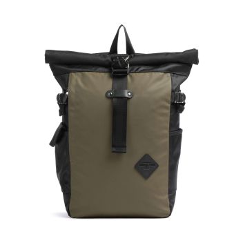 Harvest Label Naka Rolltop backpack black/green
