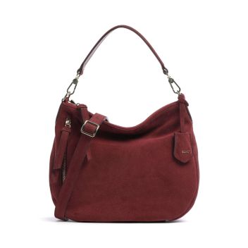 Abro Suede Juna Hobo bag bordeaux red