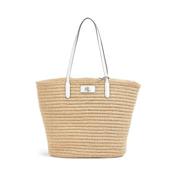 Lauren Ralph Lauren Brie 31 Straw Tote bag beige/white