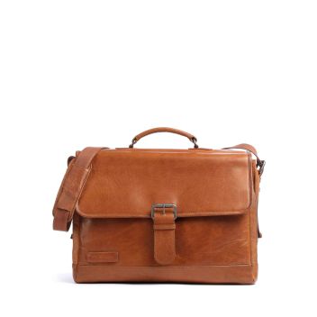Plevier Rock Quartz Briefcase cognac