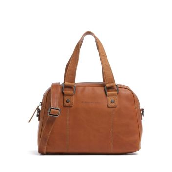 The Chesterfield Brand Cow Wax Pull Up Dover Handbag cognac