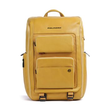 Piquadro Liko Travel backpack mustard yellow