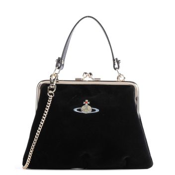 Vivienne Westwood Granny Velvet Frame Handbag black