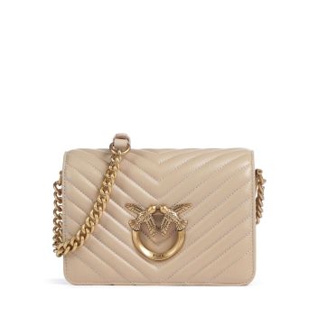 Pinko Love Click Mini Crossbody bag beige