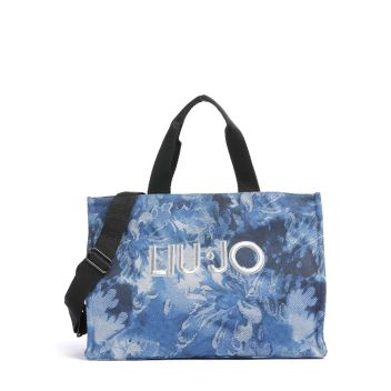 Liu Jo Mix Denim Print Tote bag blue