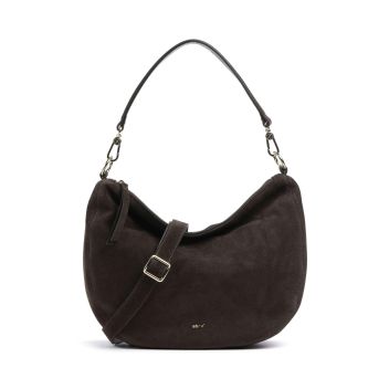 Abro Suede Mina Hobo bag dark brown
