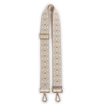 Coccinelle Nastro Monogram Bag strap beige/white