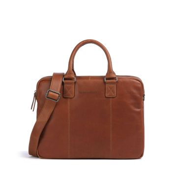 The Chesterfield Brand Cow Wax Pull Up Fabian Briefcase cognac