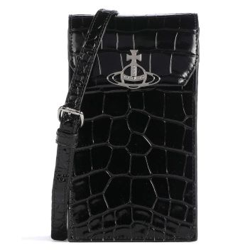Vivienne Westwood Embossed Croc Phone bag black