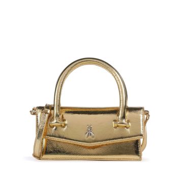 Patrizia Pepe Fly Bamby Metallic Handbag gold
