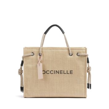 Coccinelle Never Without Bag Straw Logo Print Tote bag nature