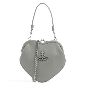 Vivienne Westwood Louise Re-Vegan Heart Frame Crossbody bag greygreen