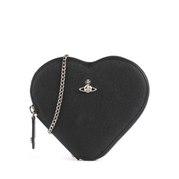 Vivienne Westwood Saffiano Biogreen Heart Crossbody bag black