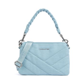 Lancaster Canvas Matelassé Shoulder bag light blue