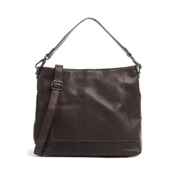 The Chesterfield Brand Cow Wax Pull Up Aurora Hobo bag dark brown