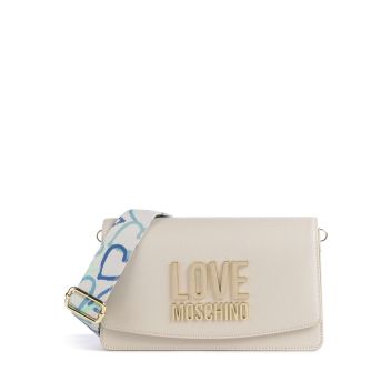 Love Moschino Jelly Logo Crossbody bag beige