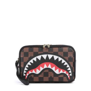 Sprayground Peeking Character Check Toiletry bag black/brown