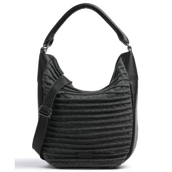 FredsBruder Felt Riffeltier Hobo bag black/grey
