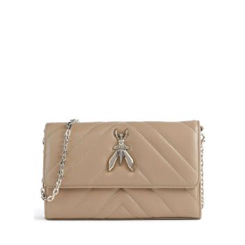 Patrizia Pepe Fly Quilted Crossbody bag beige
