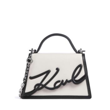 Karl Lagerfeld K/Signature 2.0 Small Handbag white/black