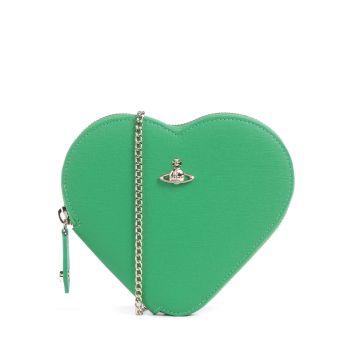 Vivienne Westwood Saffiano Biogreen Heart Crossbody bag green