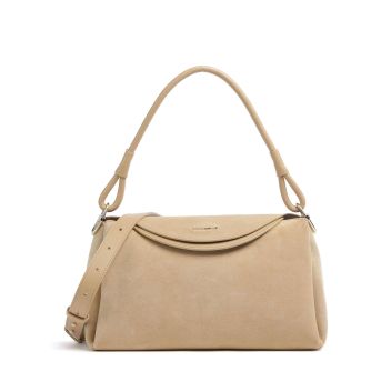 Coccinelle Eclyps Suede Shoulder bag beige