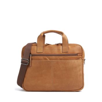 The Chesterfield Brand Cow Wax Pull Up Verona Briefcase cognac