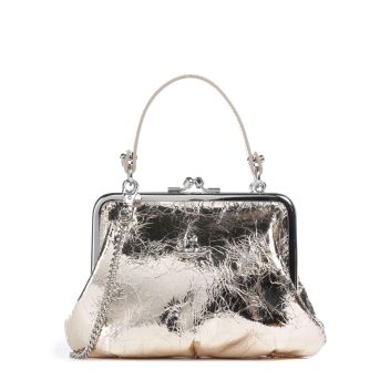 Vivienne Westwood Granny Metallic Crinkle Handbag gold