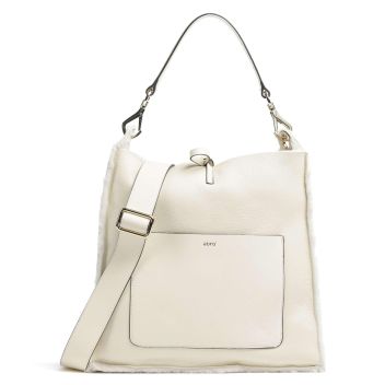 Abro Shearling Raquel Hobo bag ivory