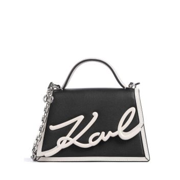 Karl Lagerfeld K/Signature 2.0 Small Handbag black/white