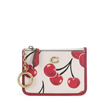Coach Essential Cherry Print Credit card holder ivory