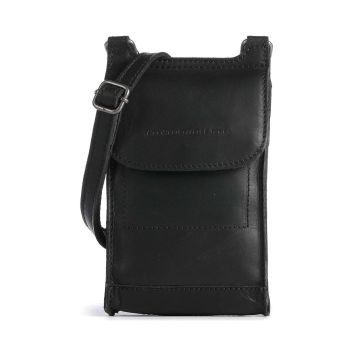 The Chesterfield Brand Cow Wax Pull Up Nebra Phone bag black