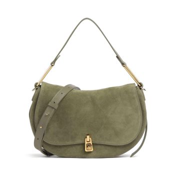 Coccinelle Magie Suede Shoulder bag olive-green