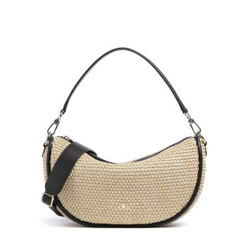 Abro Maglia Raffia Willow Hobo bag nature/black