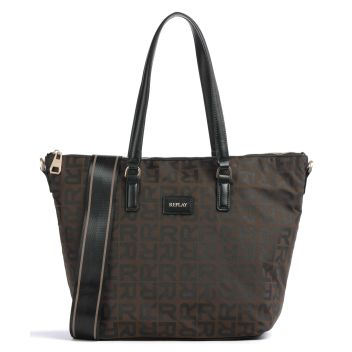 Replay Tote bag dark brown