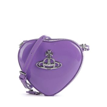 Vivienne Westwood Shiny Patent Mini Heart Crossbody bag violet