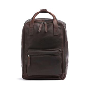 The Chesterfield Brand Cow Wax Pull Up Caicos Backpack dark brown
