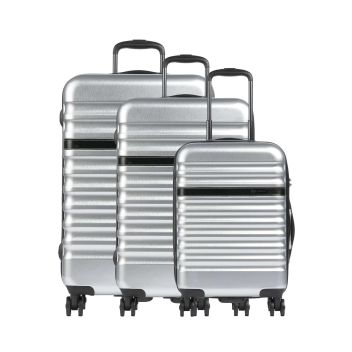 Bugatti Corium Suitcase set (4 wheels) silver
