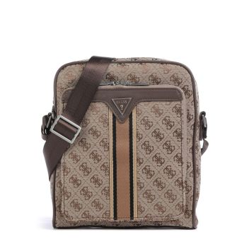 Guess Milano 4G Jacquard Stripe Crossbody bag light brown