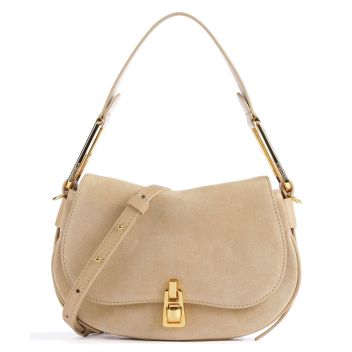 Coccinelle Magie Suede Shoulder bag beige