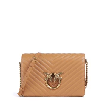 Pinko Love Click Classic Crossbody bag light brown
