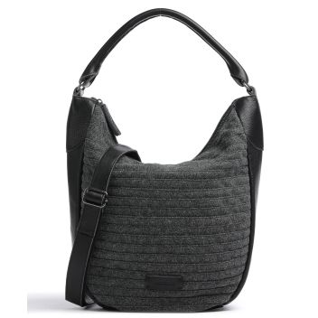 FredsBruder Felt Gürteltier Hobo bag black/grey