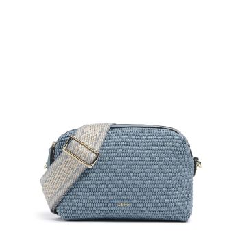 Abro Raffia Kaia Crossbody bag blue-grey