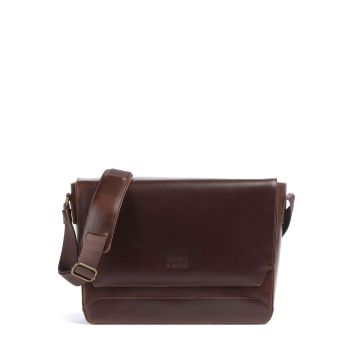 Buckle & Seam Crazy Horse Times Messenger bag dark brown