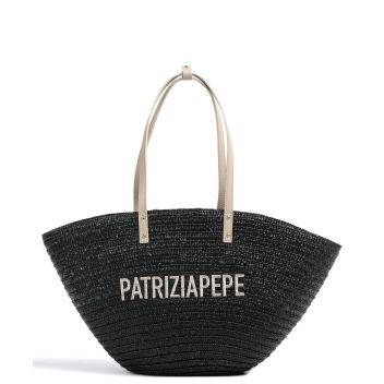 Patrizia Pepe Summer Straw Tote bag black