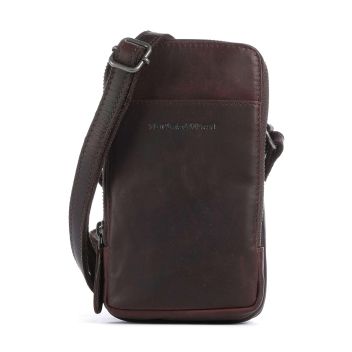 The Chesterfield Brand Cow Wax Pull Up Alesund Phone bag dark brown